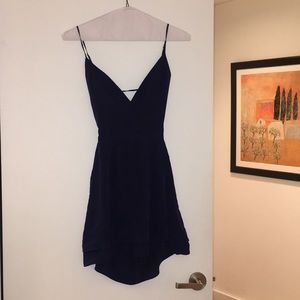Jennifer Hope Silk Navy Formal Mini Dress